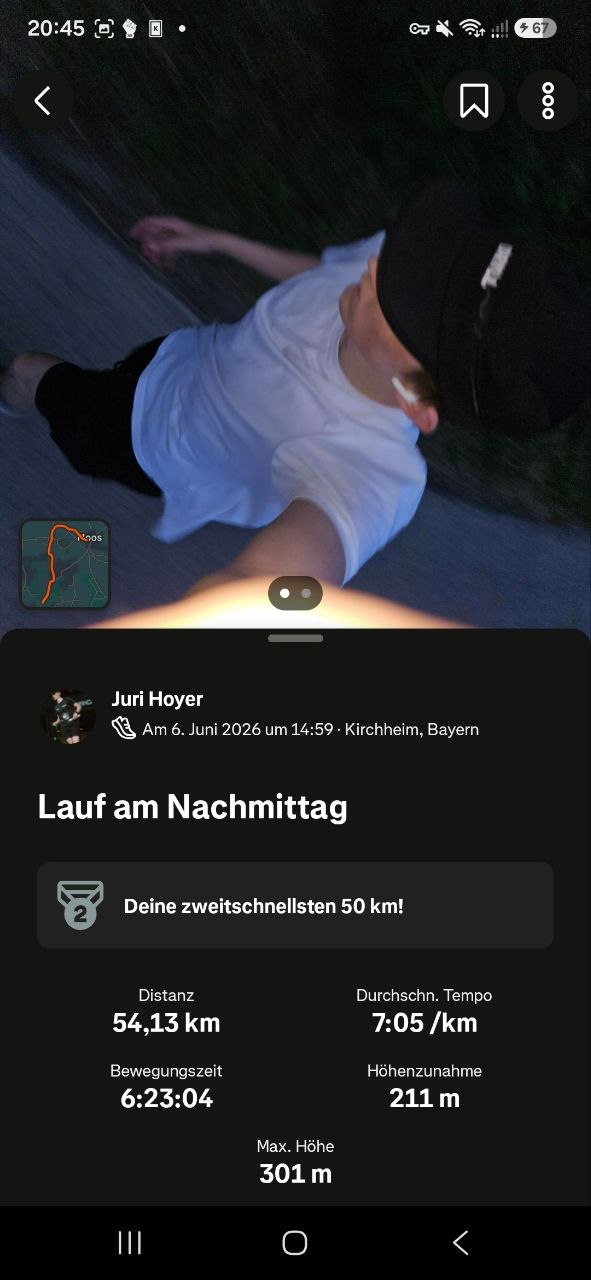 54,13 km Trainingslauf